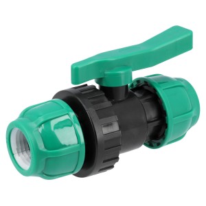 Кран кульовий до водяних пластикових труб  Ø= 32 мм FLO з поліпропілену, для тиску 16 Bar [30/60]