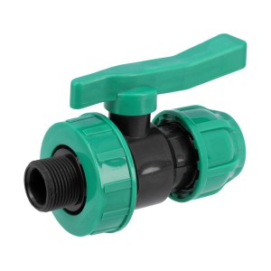 Кран кульовий до водяних пластикових труб  Ø= 25мм Х 3/4" M-різьб FLO з поліпропіл, для тиску 16 Bar