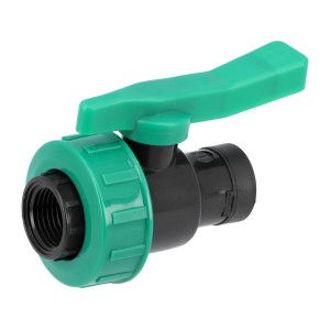 Кран кульовий до водяних пластикових труб  Ø= 1/2" Х 1/2" F/F-різьб FLO з поліпроп, для тиску 16Bar