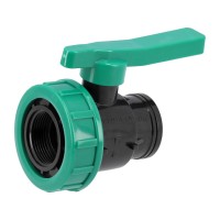 Кран кульовий до водяних пластикових труб  Ø= 5/4" Х 5/4" F/F-різьб FLO з поліпроп, для тиску 16Bar