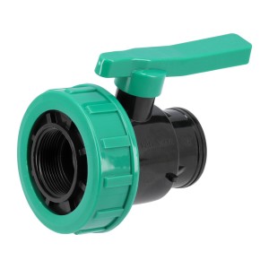 Кран кульовий до водяних пластикових труб  Ø= 3/2" Х 3/2" F/F-різьб FLO з поліпроп, для тиску 16Bar