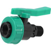 Кран кульовий до водяних пластикових труб  Ø= 1/2" Х 1/2" F/M-різьб FLO з поліпроп, для тиску 16Bar