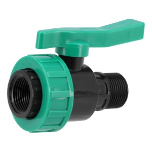 Кран кульовий до водяних пластикових труб  Ø= 5/4" Х 5/4" F/M-різьб FLO з поліпроп, для тиску 16Bar