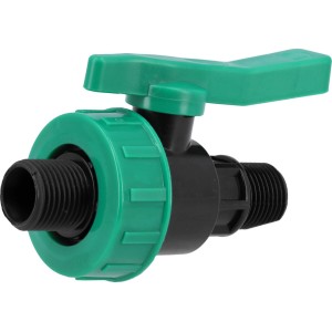 Кран кульовий до водяних пластикових труб  Ø= 1/2" Х 1/2" M/M-різьб FLO з поліпроп, для тиску 16Bar