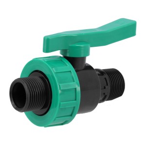 Кран кульовий до водяних пластикових труб  Ø= 1" Х 1" M/M-різьб FLO з поліпроп, для тиску 16Bar