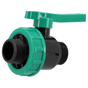 Кран кульовий до водяних пластикових труб  Ø= 5/4" Х 5/4" M/M-різьб FLO з поліпроп, для тиску 16Bar