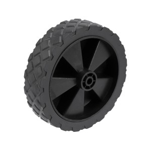 Колесо до транспортувального візка 90180 FLO: з ПВХ, Ø= 110 мм W= 27 мм, вісь Ø= 6 мм l= 50 мм [32]