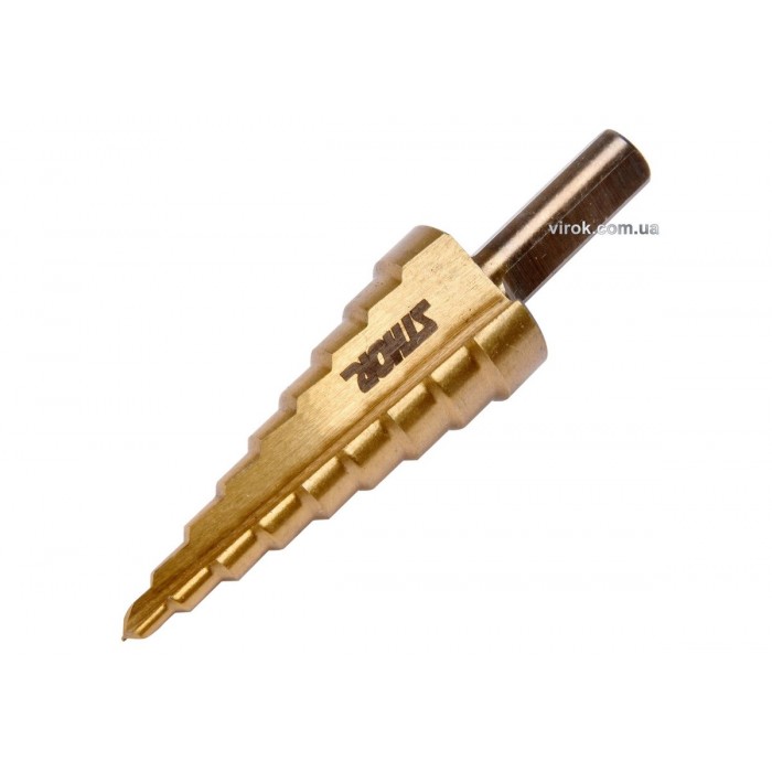 Свердло конічне ступінчасте титанове по металу STHOR : Ø= 4-20 мм HSS 4241,[25/100]