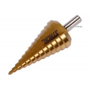 Свердло конічне ступінчасте титанове по металу STHOR : Ø= 4-39 мм HSS 4241, [10/40]