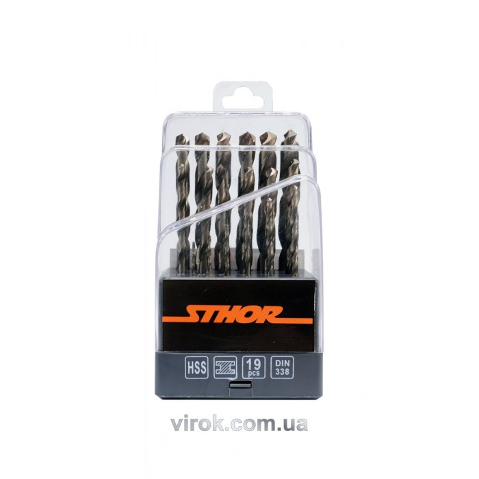 Набір свердл по металу STHOR HSS. Ø= 1,0-10,0 мм, 19 шт. [5/30]