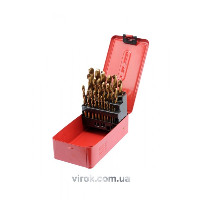 Набір свердл по металу STHOR HSS титан. Ø= 1.0 - 13.0 мм, 25 шт. [20]