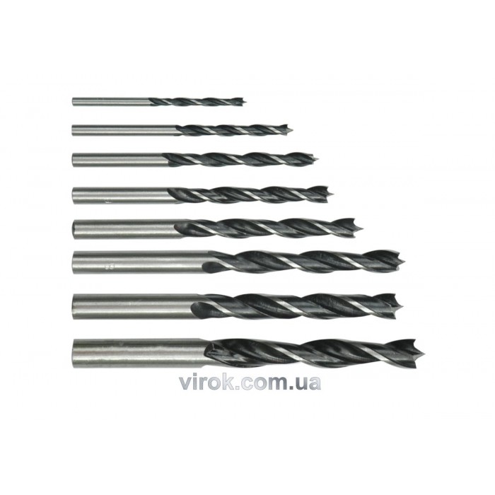 Набір свердл по дереву STHOR. Ø= 3,0 - 10,0 мм, 8 шт. [20/100]