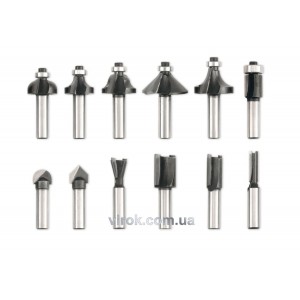 Набір фрез по дереву VOREL, Ø=8 мм, 12шт. [5/20]