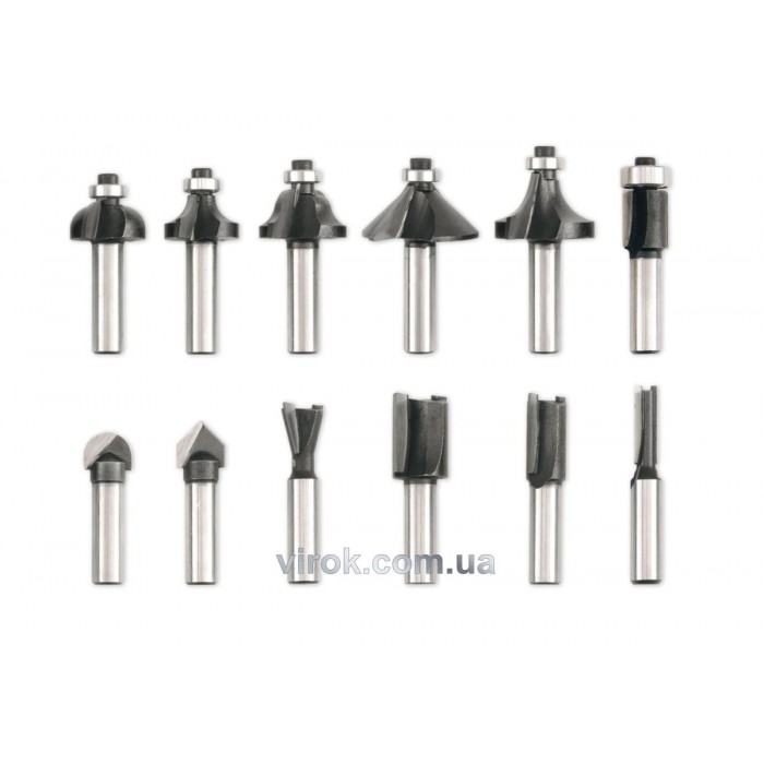 Набір фрез по дереву VOREL, Ø=8 мм, 12шт. [5/20]