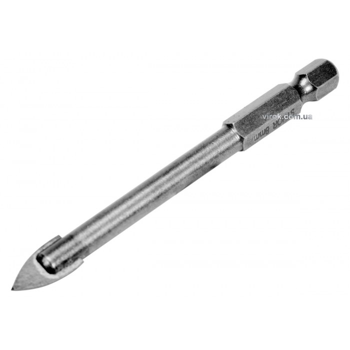 Свердло по склу і кераміці STHOR : YG6X, HEX-1/4", Ø= 8 x 80 мм [125]