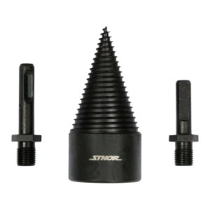 Свердло конічне для розколювання дерева VOREL, Ø= 45 мм h=95 мм з 2 шпинделями (SDS+ і 3-кутний) [4]