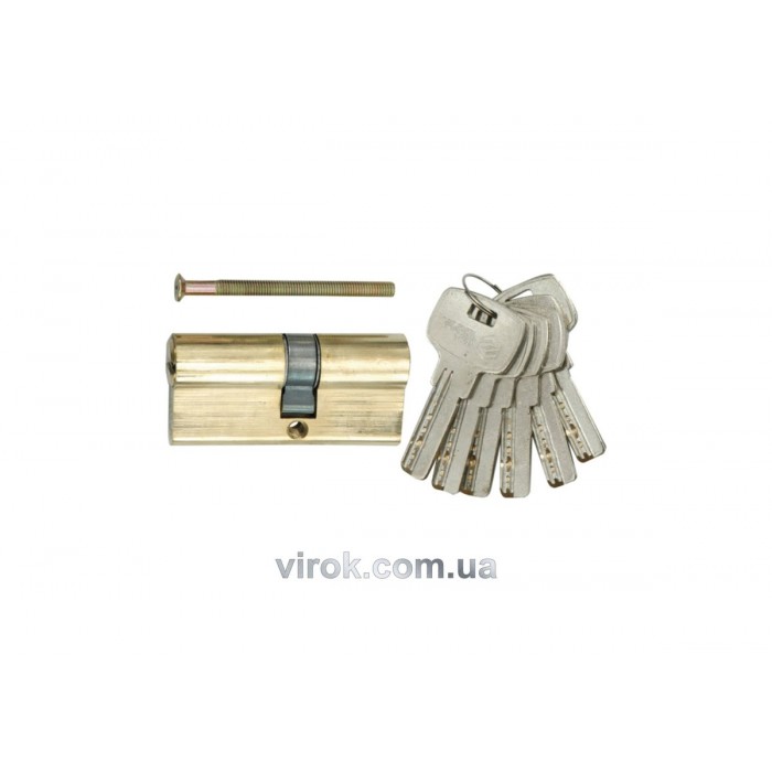 Серцевина замка VOREL латунна асиметрична, l=62мм,  31/31мм 6 ключів [12/72]