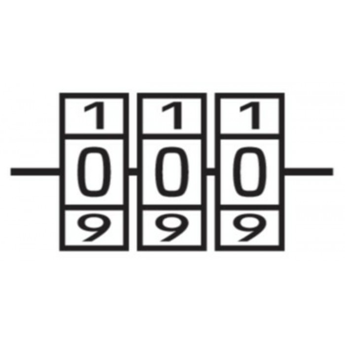 Замок навісний з кодовим замиканням VOREL: латунний корпус- 25х 10,2х30,4 мм, стал дуга- 22х12х 4 мм