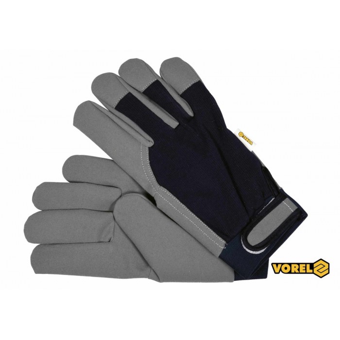Рукавиці робочі VOREL : бавовна + екошкіра, розмір 10 [10/120]