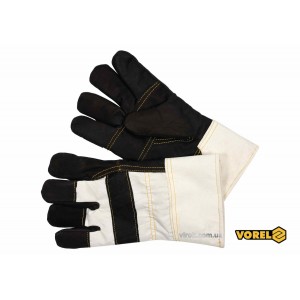 Рукавиці робочі VOREL : бавовна + екошкіра, розмір 11 [10/120]