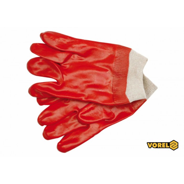 Рукавиці VOREL оливо-бензостійкі червоні 10,5" [12/120]