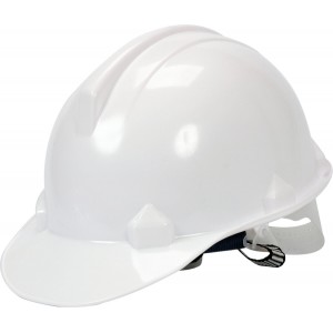 Каска для захисту голови VOREL біла з матеріалу HDPE [30]