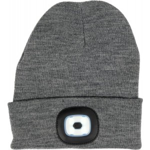 Шапка зимова сіра VOREL з акумуляторним- 3,7 В ліхтарем 120 Lm [10/80] DW