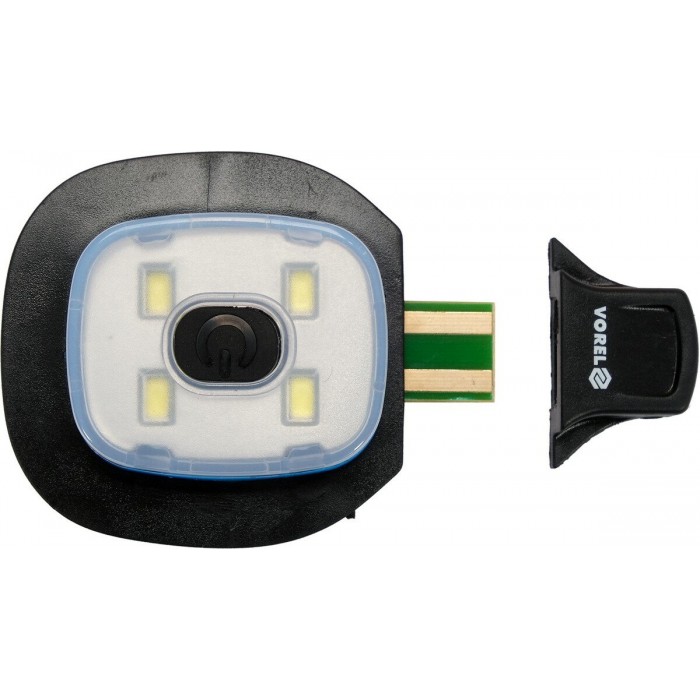 Шапка зимова сіра VOREL з акумуляторним- 3,7 В ліхтарем 120 Lm [10/80] DW