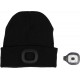 Шапка зимова чорна VOREL з акумуляторним- 3,7 В ліхтарем 120 Lm [10/80] DW