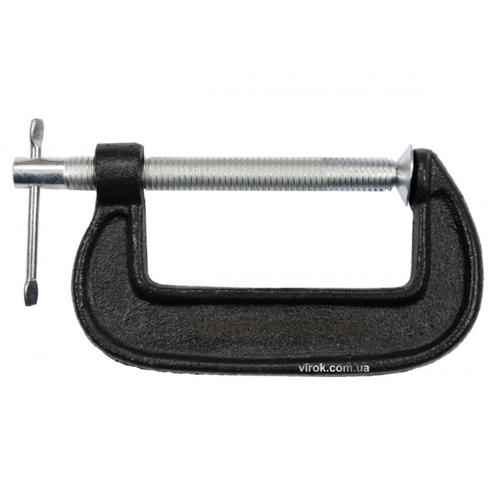 Струбцина з гвинтовим затиском "G" подібна VOREL; l= 75 мм [50]