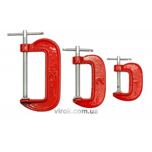 Струбцина VOREL. Набір, тип-G 3шт. (25, 50,75мм) [12/48]