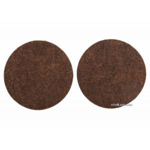 Протектор самоклеючий повстяний VOREL, Ø=50мм, набір 2шт. (коричневі) [60/720]