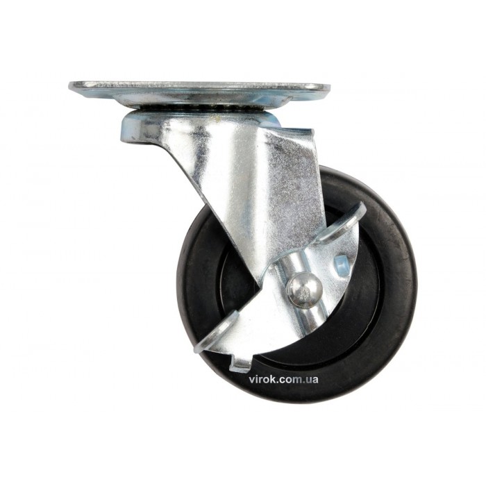 Колесо до візка поліпропіл. Ø=40мм, b=17мм VOREL з оберт. опорою і гальмом; h=54мм, навант.20кг[230]