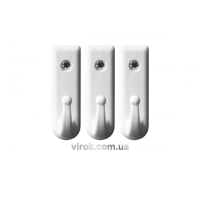 Гачки настінні VOREL з кріпленням на шуруп, набір 3 шт. [16/256]