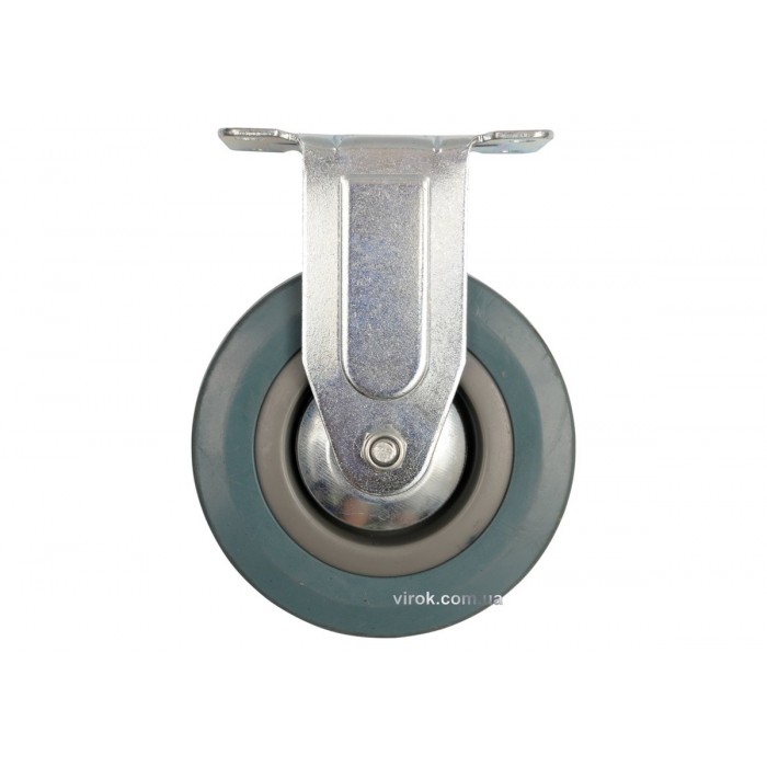 Колесо до візка Ø=75 мм, b= 21 мм VOREL; сіра гума, зі штивною опорою; h=104мм, навантаж.- 30кг [60]