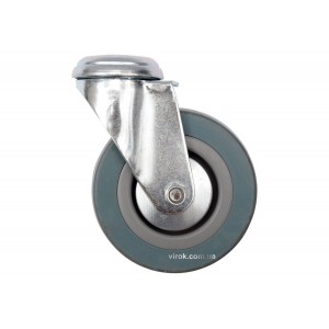 Колесо до візка Ø=75мм, b= 21мм VOREL з обертовою опорою і кріпил. отвор; h=101мм, навант.- 30кг[64]