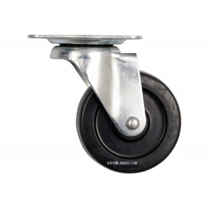 Колесо до візка поліпропіл. Ø= 50мм, b= 22мм VOREL з обертовою опорою; h=65мм, навантаж.- 25кг [120]