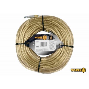 Трос сталевий з наконечниками для пломб VOREL : Ø6 мм x 34 м [12]
