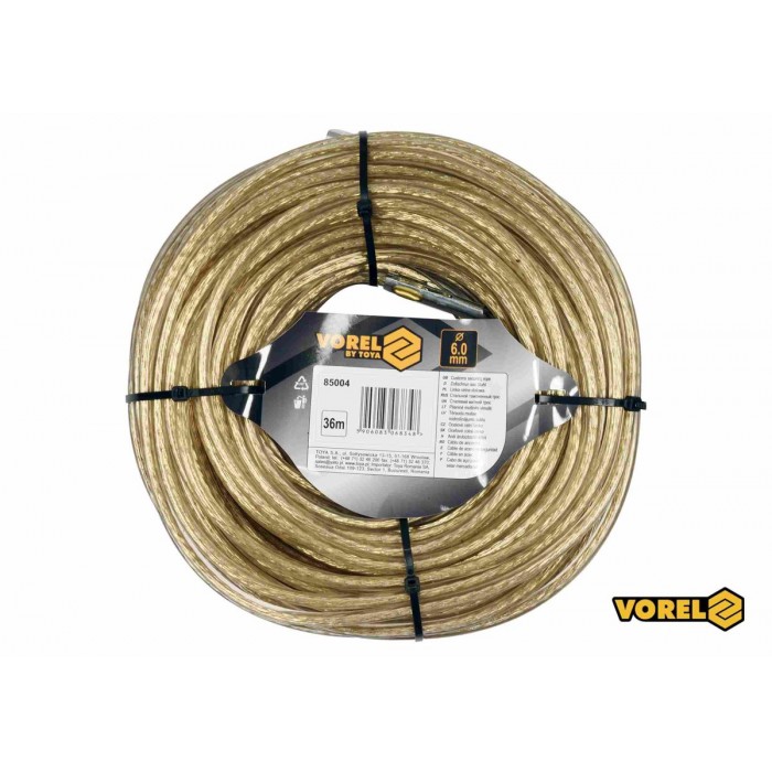 Трос сталевий з наконечниками для пломб VOREL : Ø6 мм x 36 м [12]