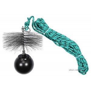 Набір для очищення димарів VOREL : шнур Ø= 6 мм, l= 10 м; йорж Ø= 175 мм; гиря- 1.8 кг [1]