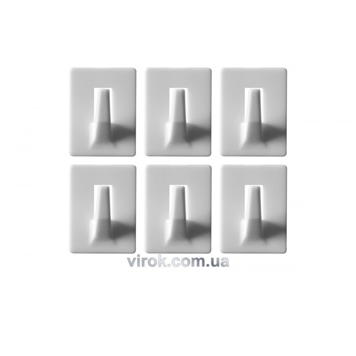 Гачки настінні VOREL самоклеючі, набір 6 шт. [12/192]