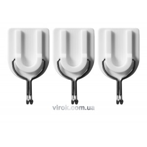 Гачки настінні VOREL самоклеючі, набір 3шт [18/216]