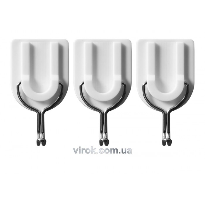 Гачки настінні VOREL самоклеючі, набір 3шт [18/216]