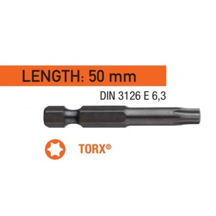 Насадка викруткова USH Industry : TORX T15 x 50 мм. подовжена Уп. 10 шт.