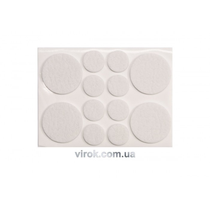 Протектор самоклеючий повстяний VOREL, Ø=20,38мм, набір 12шт. [60/720]