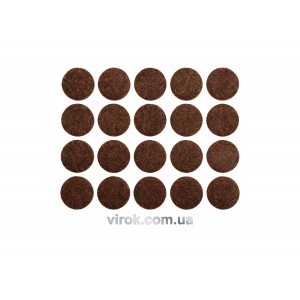 Протектор самоклеючий повстяний VOREL, 20мм, набір 20шт. (коричневі) [60/720]