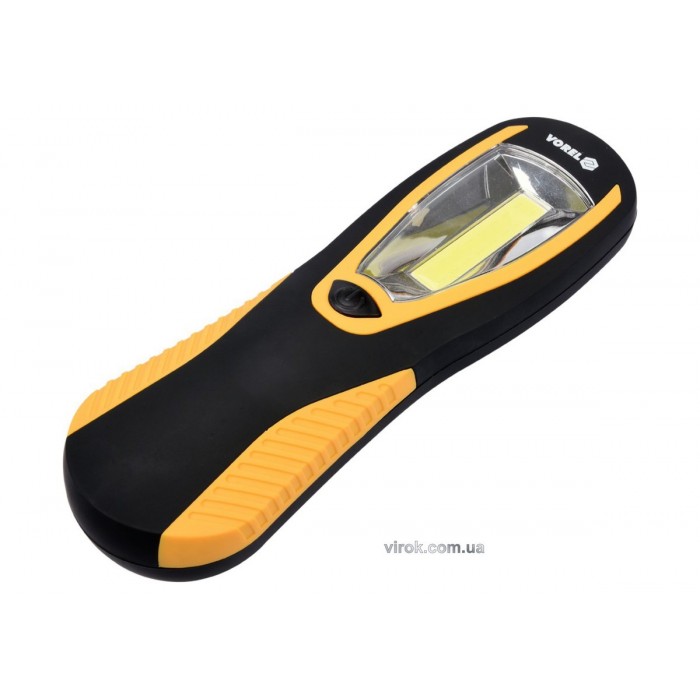 Ліхтар діодний, з підвісним гачком VOREL; живлення від 3х АА батарейок 1,5 В; 208х 62х 41 мм [12/48]