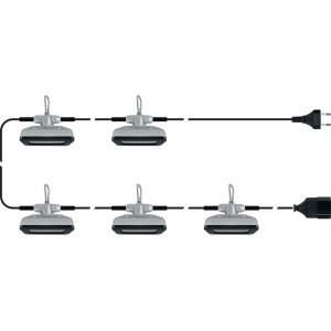 Прожектори SMD-діодні 5 шт.з гачками STHOR 230V по 6Вт 600Lm 105х65 мм сполучені провідн l=15,4м(DW)