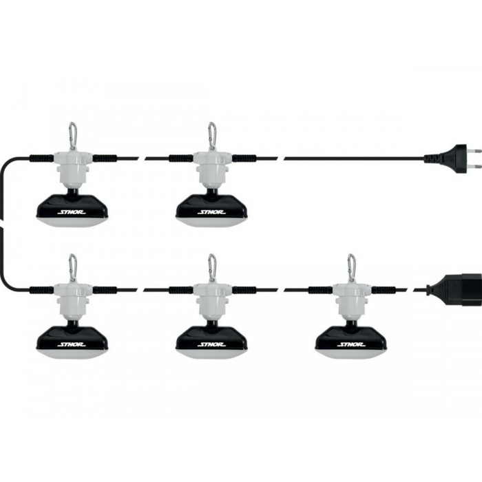 Прожектори COB-діодні 5 шт.з гачками STHOR 230V по 9Вт 900Lm 105х65 мм сполучені провідн l=15,4м(DW)