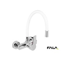 Змішувач води настінний "FLEXIBLE" FALA з гнучкою білою лійкою [10]